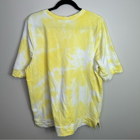 Belle yellow tie dye short sleeve womens blouse‎ size large - Picture 2 of 6